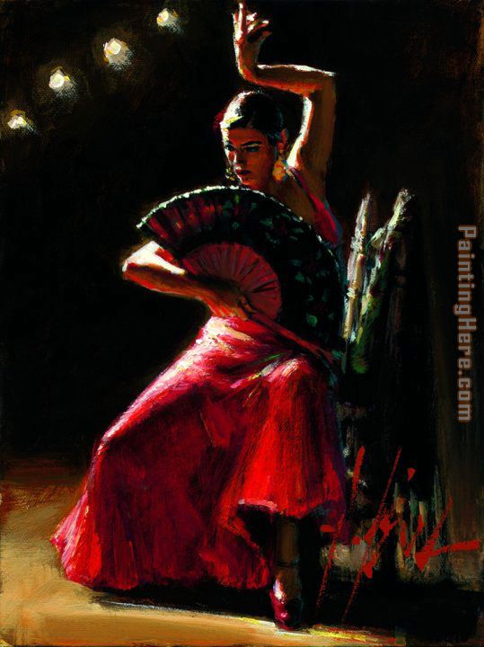 Celina con abanico painting - Fabian Perez Celina con abanico art painting